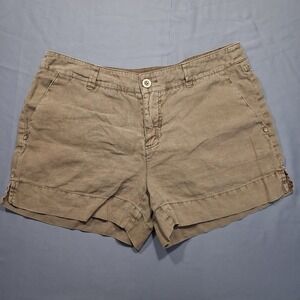 Michael Stars Womens Shorts Sz Small Lightweight Linen Army Green Minimalist